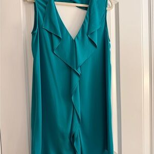 Teal Sleeveless Ruffle Top